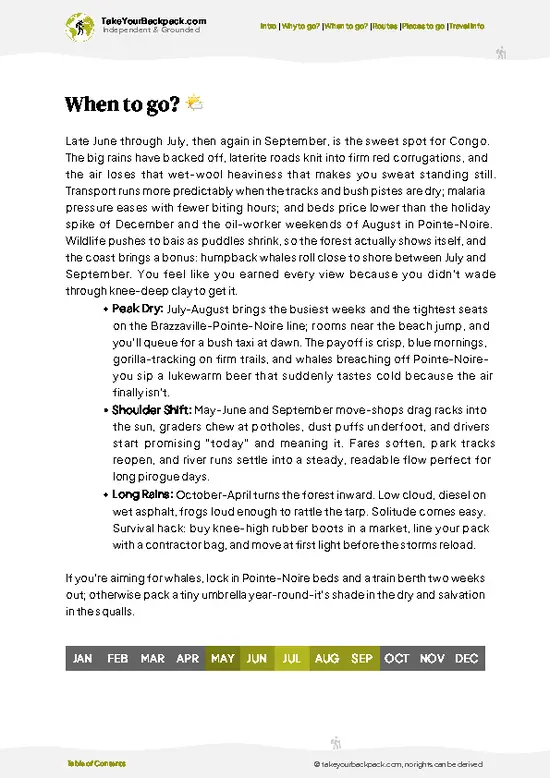 example page 3 from our offline Travel Guide for Republic of the Congo
